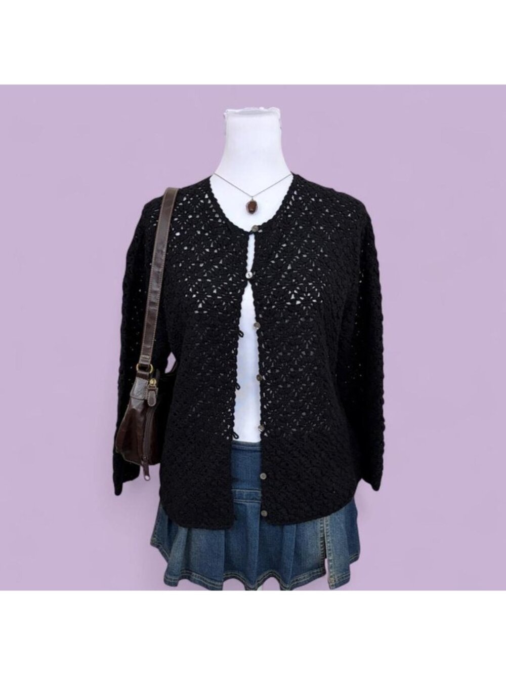 90s crochet whimsygoth cardigan